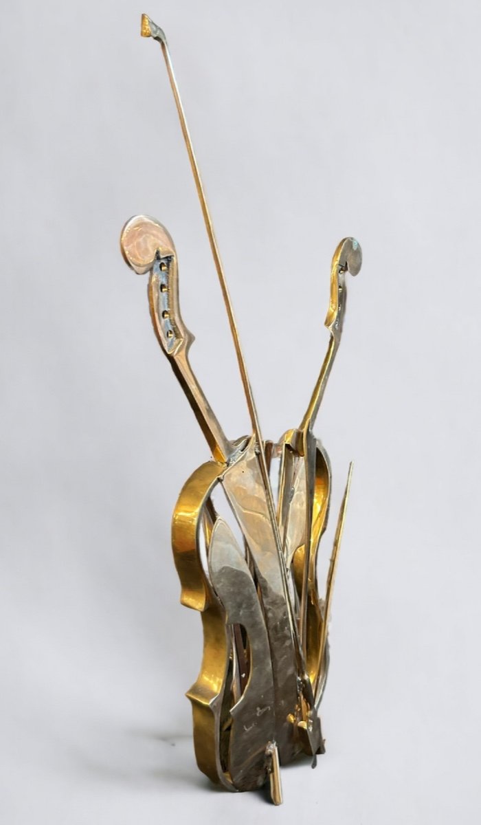 Fernandez Arman (1928-2005) Violon à Venise - Bronze Poli -photo-2