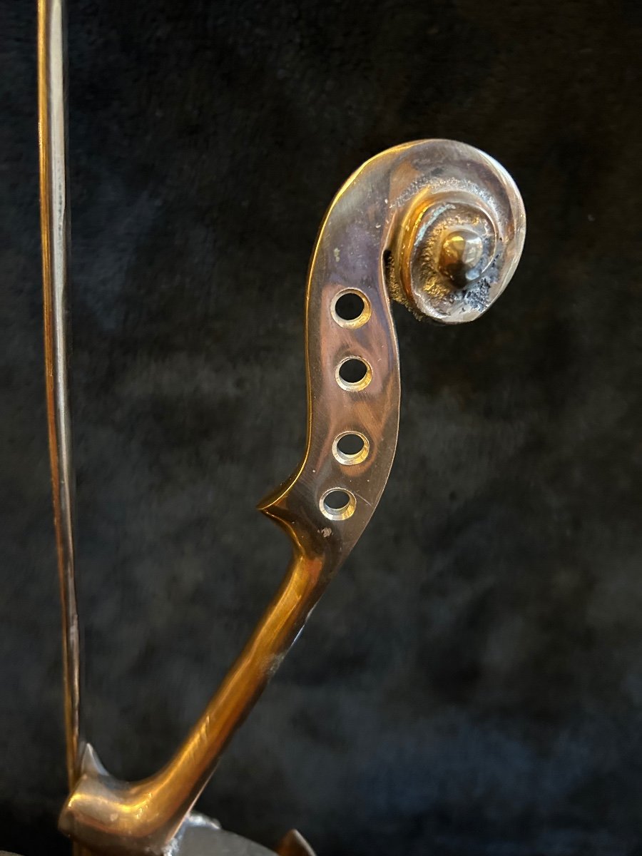 Fernandez Arman (1928-2005) Violon à Venise - Bronze Poli -photo-3