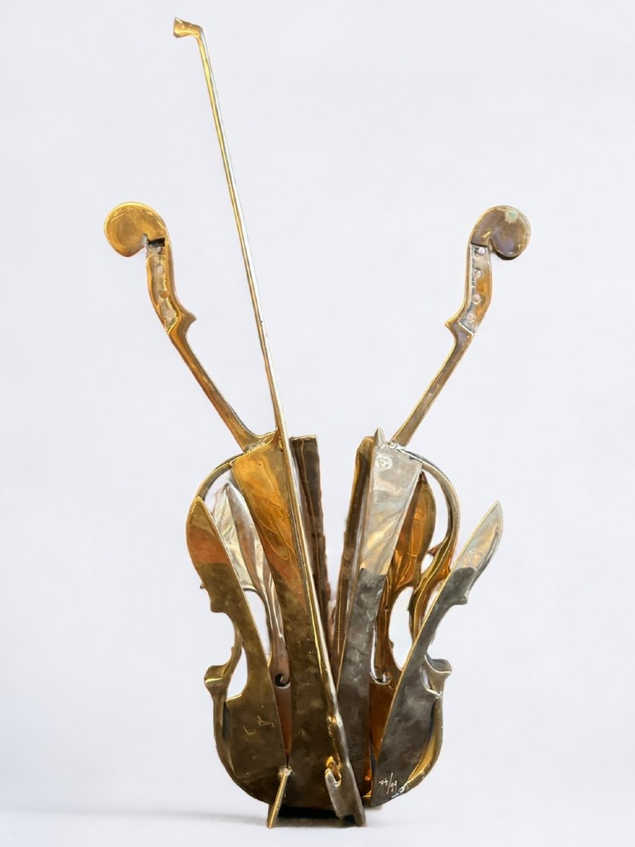 Fernandez Arman (1928-2005) Violon à Venise - Bronze Poli 