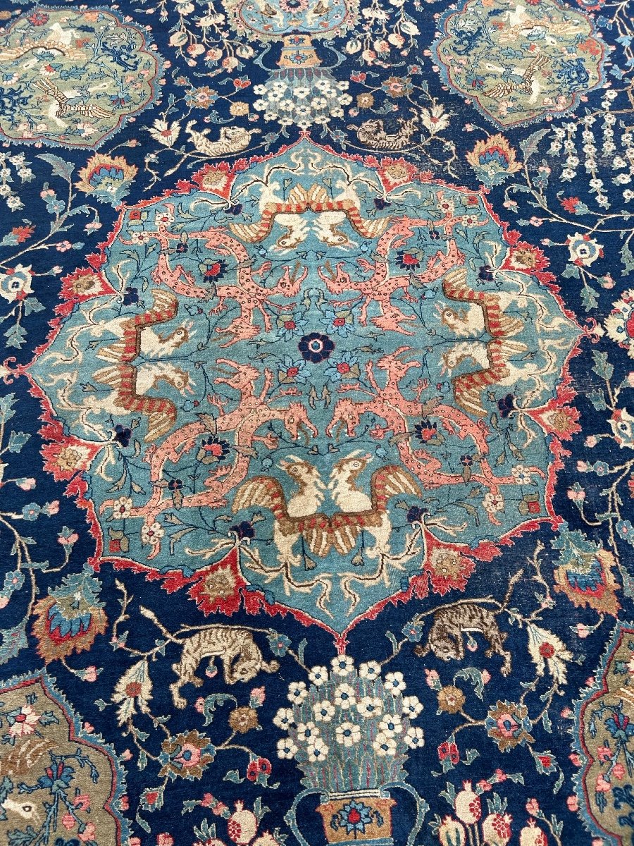 Grand Tapis Tabriz - Nord-ouest De La Perse Fin XIXéme Ou Début XXème  446 x 337 cm-photo-3