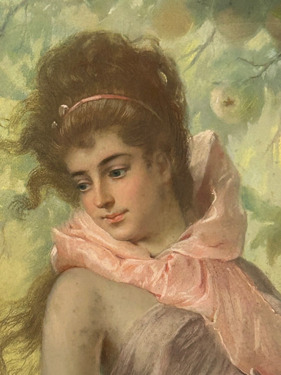 Pegot Bernard (1830-1900) Portrait - Pastel Signed And Dated 1897-photo-7