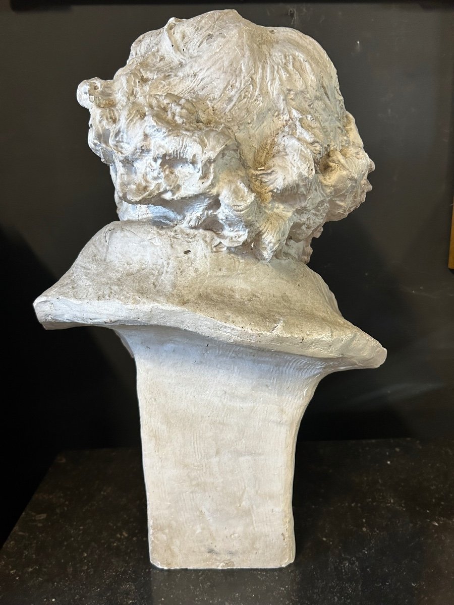 Mariano Benlliure (1862-1947) Bust Of Goya - Plaster Sculpture H 61 Cm-photo-4