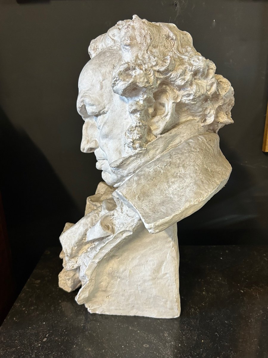 Mariano Benlliure (1862-1947) Bust Of Goya - Plaster Sculpture H 61 Cm-photo-5