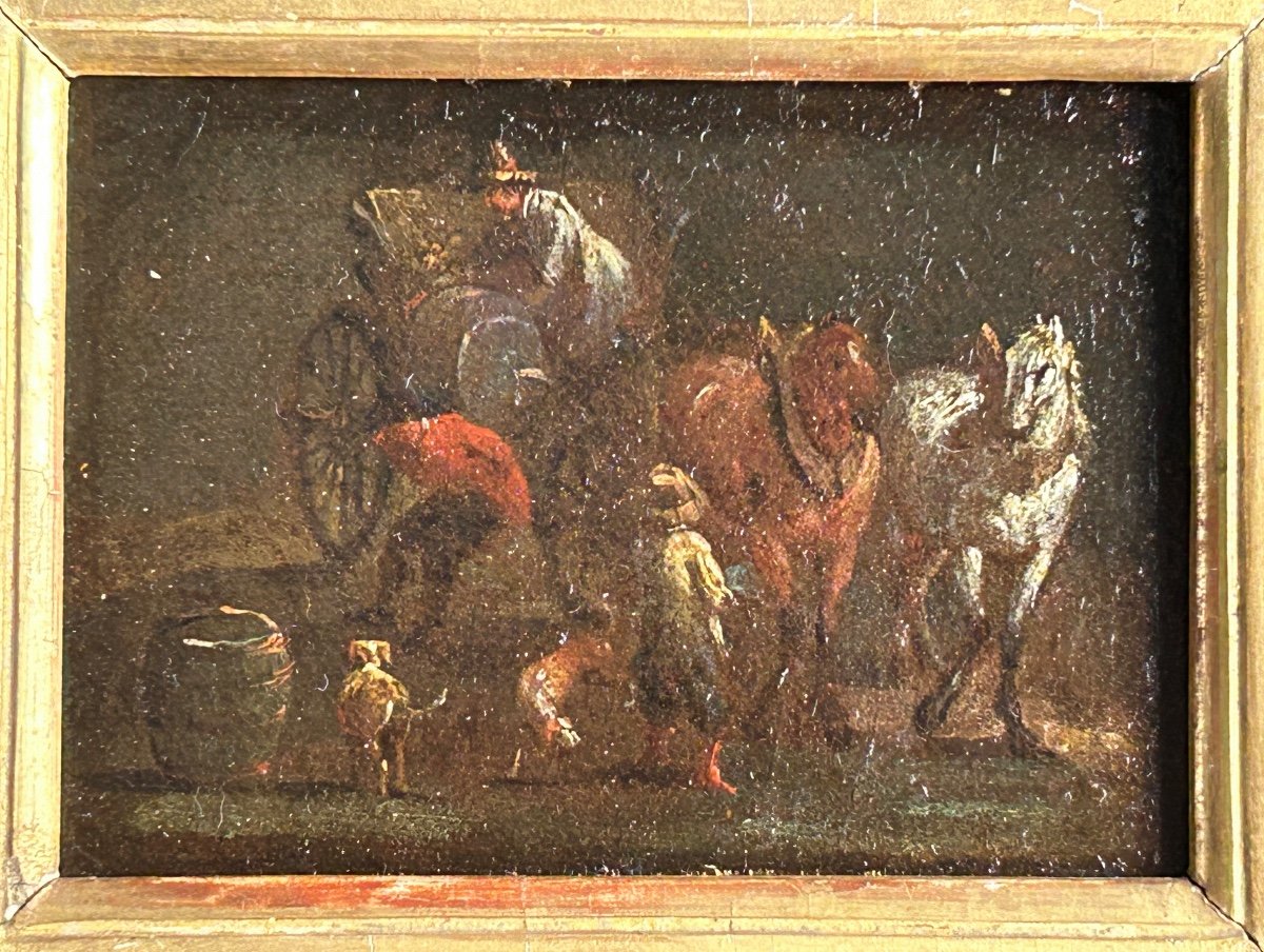 Small Oil Painting On Canvas 17th Century-photo-4