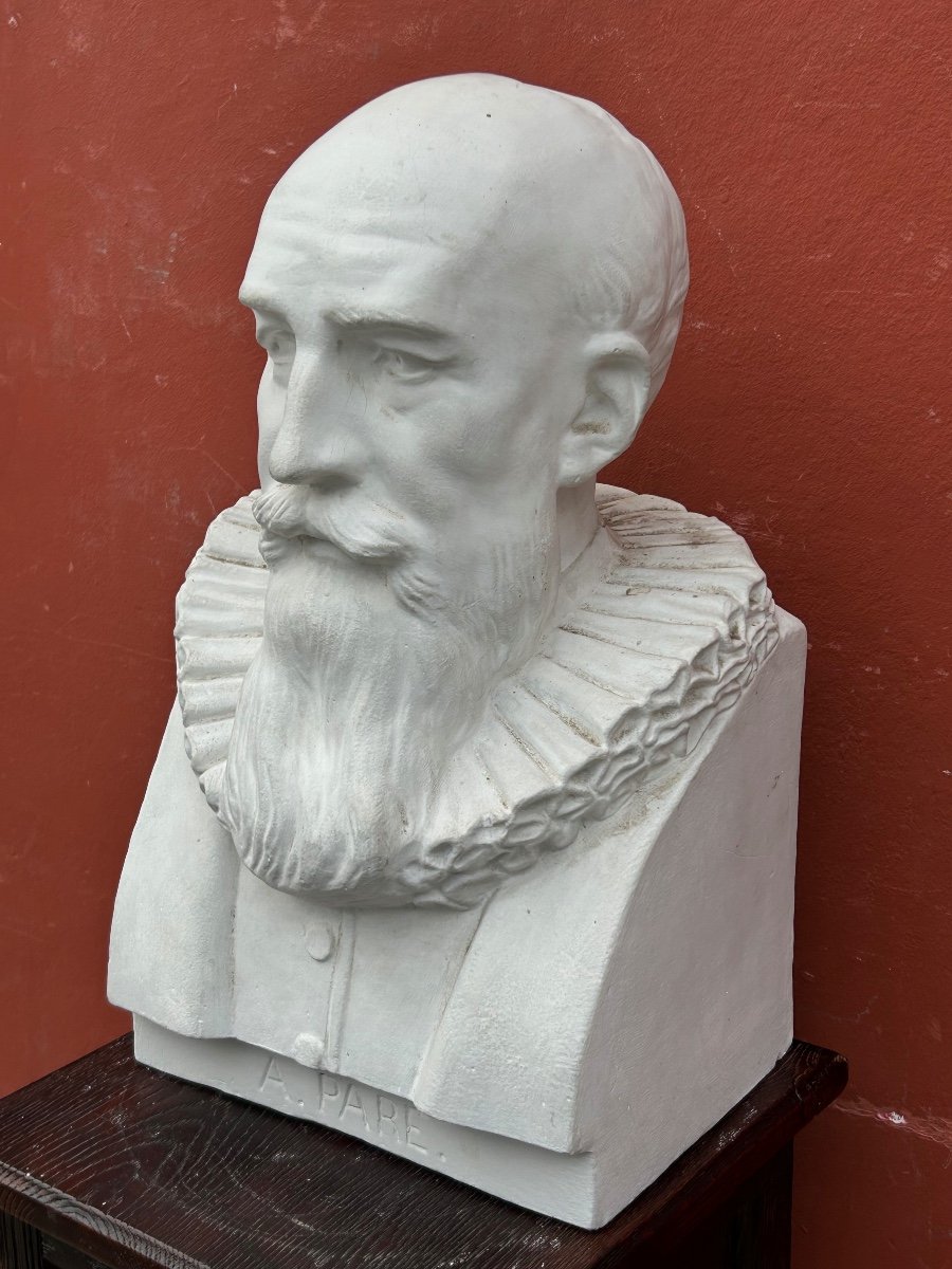 Ambroise Paré (1509-1590) Surgeon To The King - Library Bust Late 19th Century No. 7 -photo-1