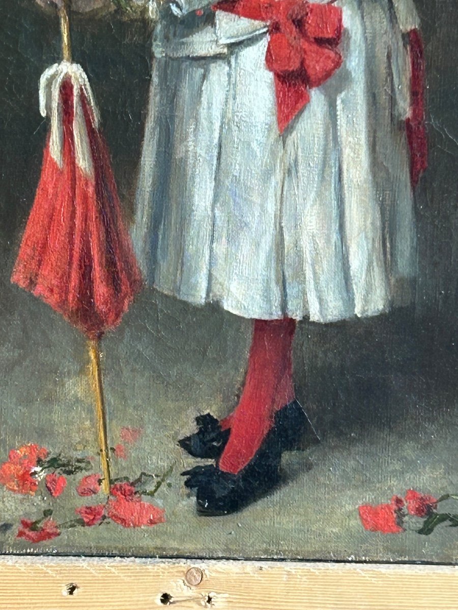 Maclise Daniel (1806-1870) Attribué à, Huile Sur Toile Portrait De Jeune Fille Du XIXéme Siècle-photo-1