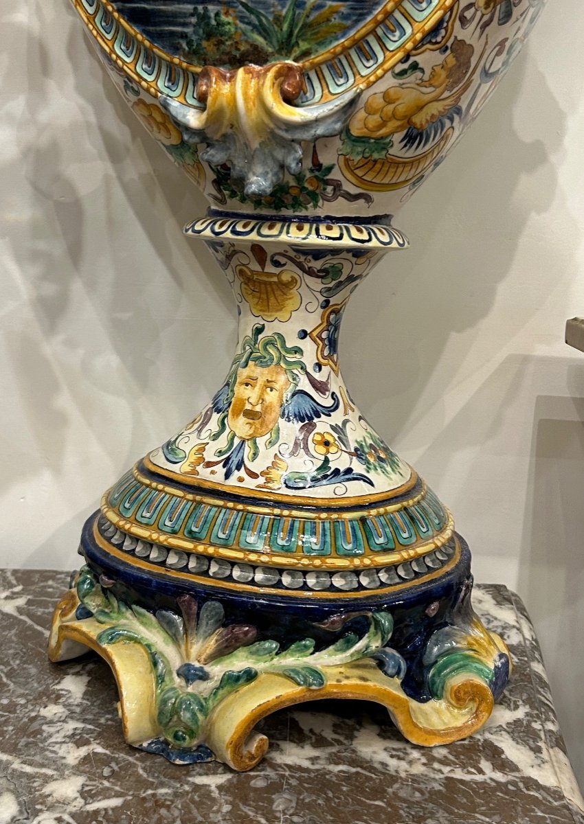 Very Important Urbino Italian Earthenware Trim Late 19th Century - Italian Majolica H 113 Cm-photo-3