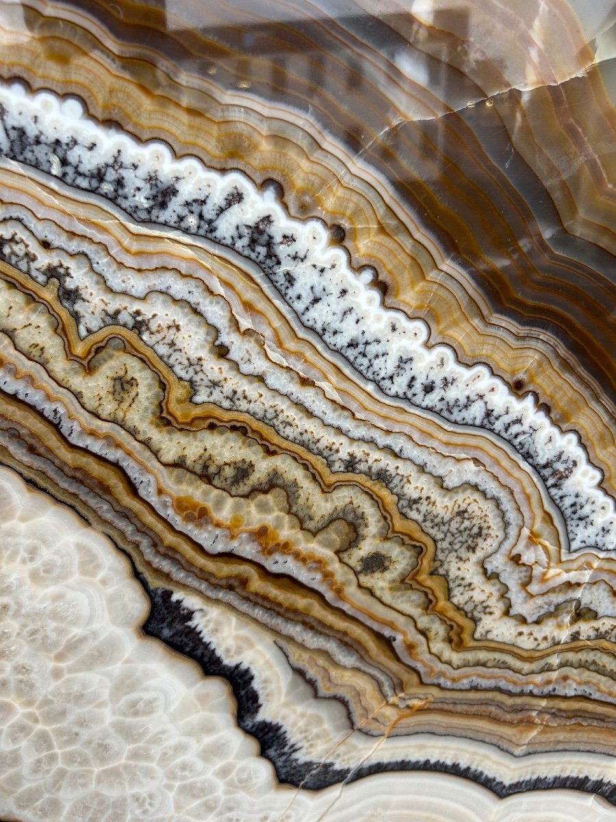 Importante Tranche D’agate - Dimensions H 118 X L 134 Cm Minéraux Décoratif -photo-4