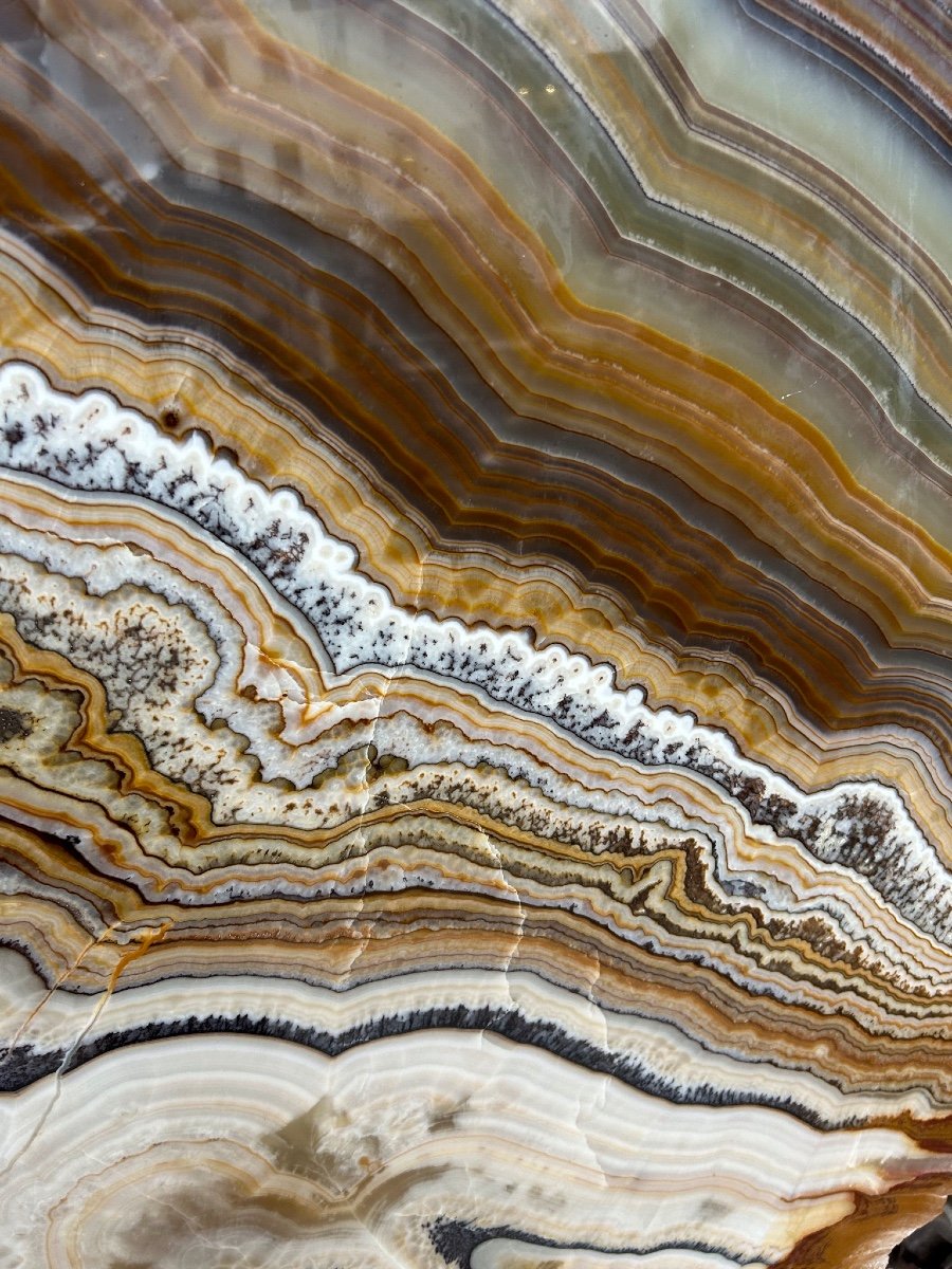 Importante Tranche D’agate - Dimensions H 118 X L 134 Cm Minéraux Décoratif -photo-1