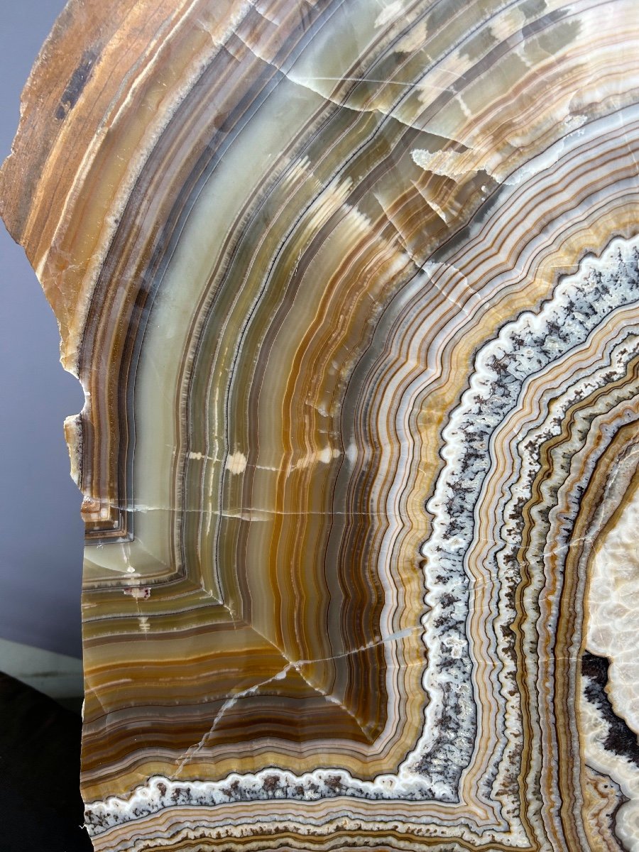 Importante Tranche D’agate - Dimensions H 118 X L 134 Cm Minéraux Décoratif -photo-4