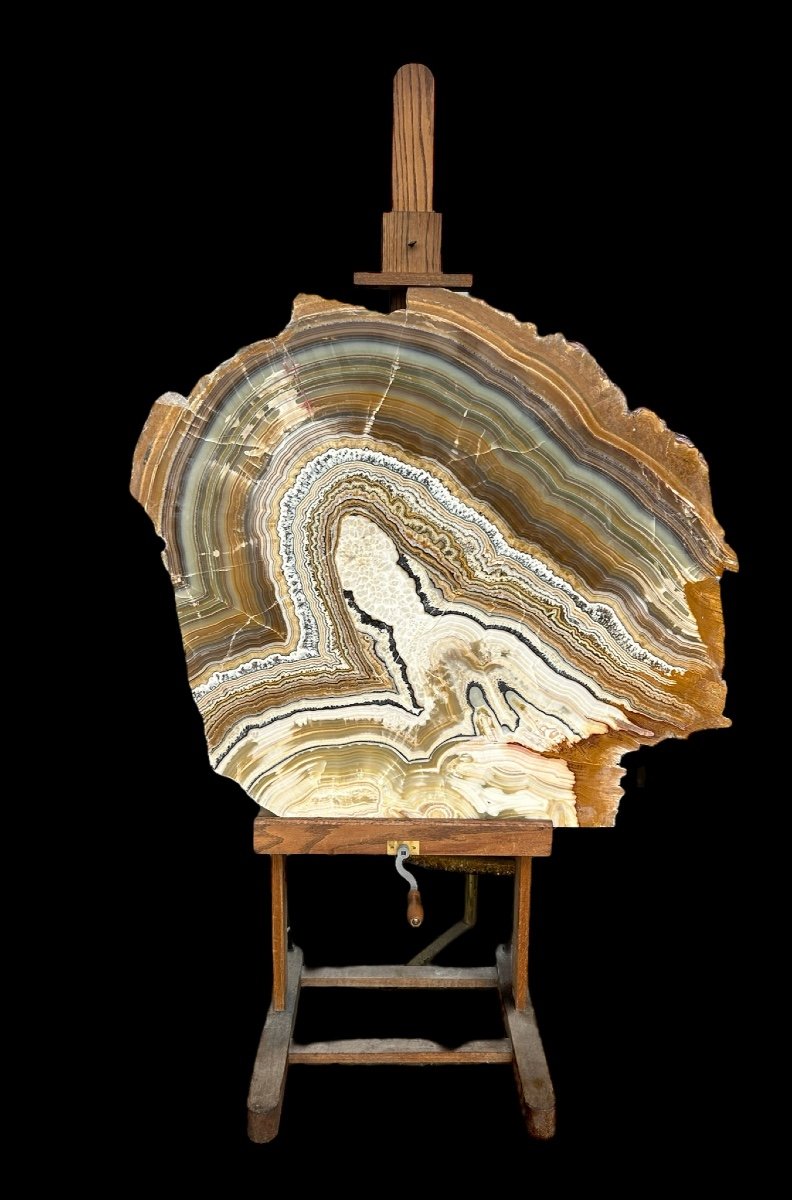 Important Agate Slice - Dimensions H 118 Xl 134 Cm Decorative Minerals 