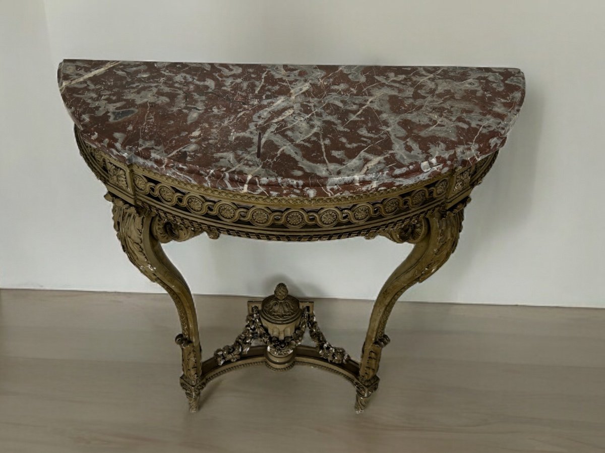 Louis XVI Style Lacquered Console From Napoleon III Period -photo-2