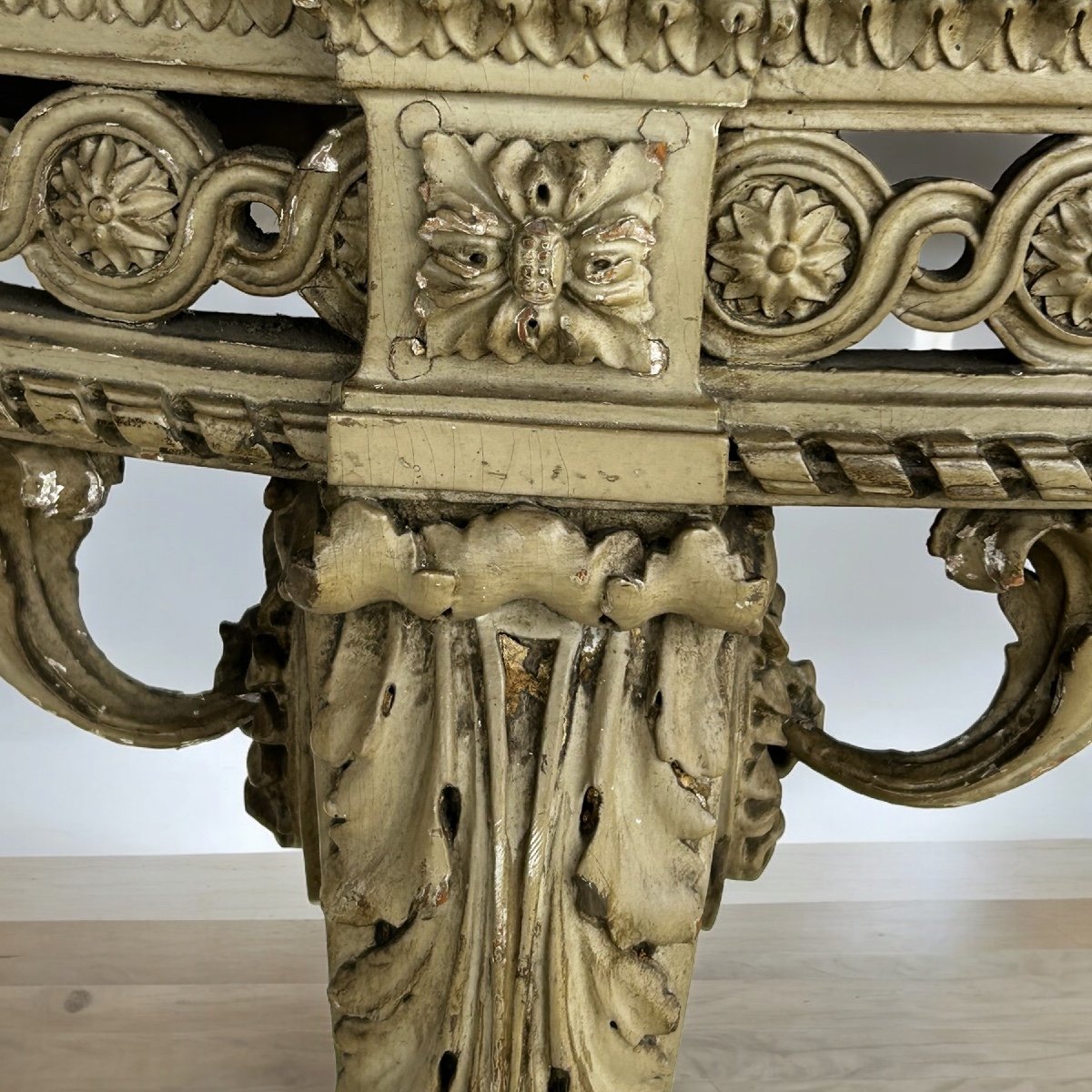 Console Laquée De Style Louis XVI D’époque Napoléon III -photo-5