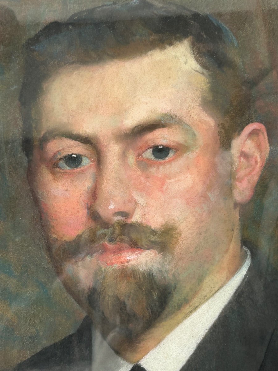 François Maurice Lard (1864-1908) Portrait - Pastel Signé Daté 1904-photo-3