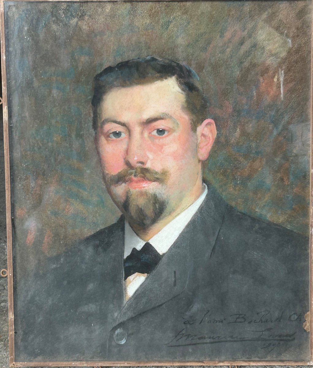 François Maurice Lard (1864-1908) Portrait - Pastel Signé Daté 1904-photo-4