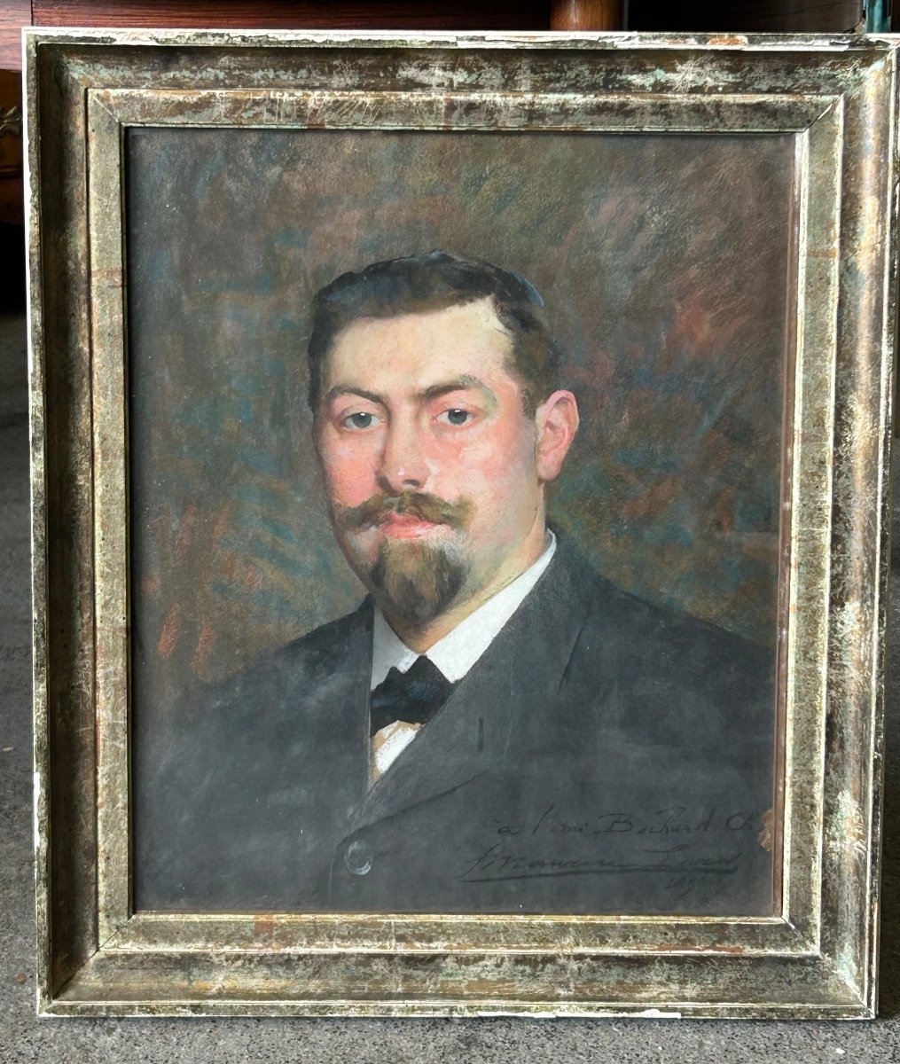 François Maurice Lard (1864-1908) Portrait - Pastel Signé Daté 1904-photo-5