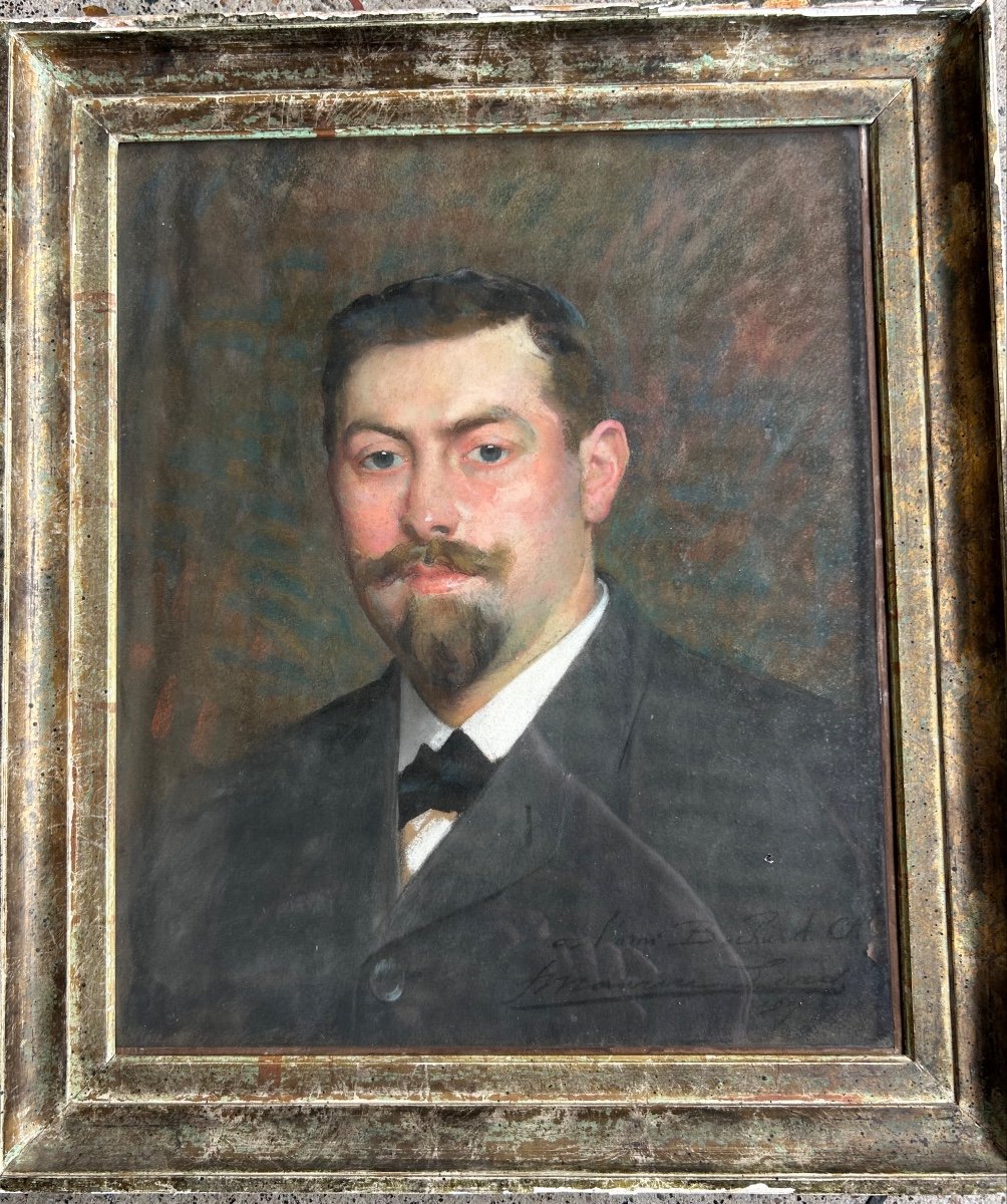 François Maurice Lard (1864-1908) Portrait - Pastel Signé Daté 1904-photo-8