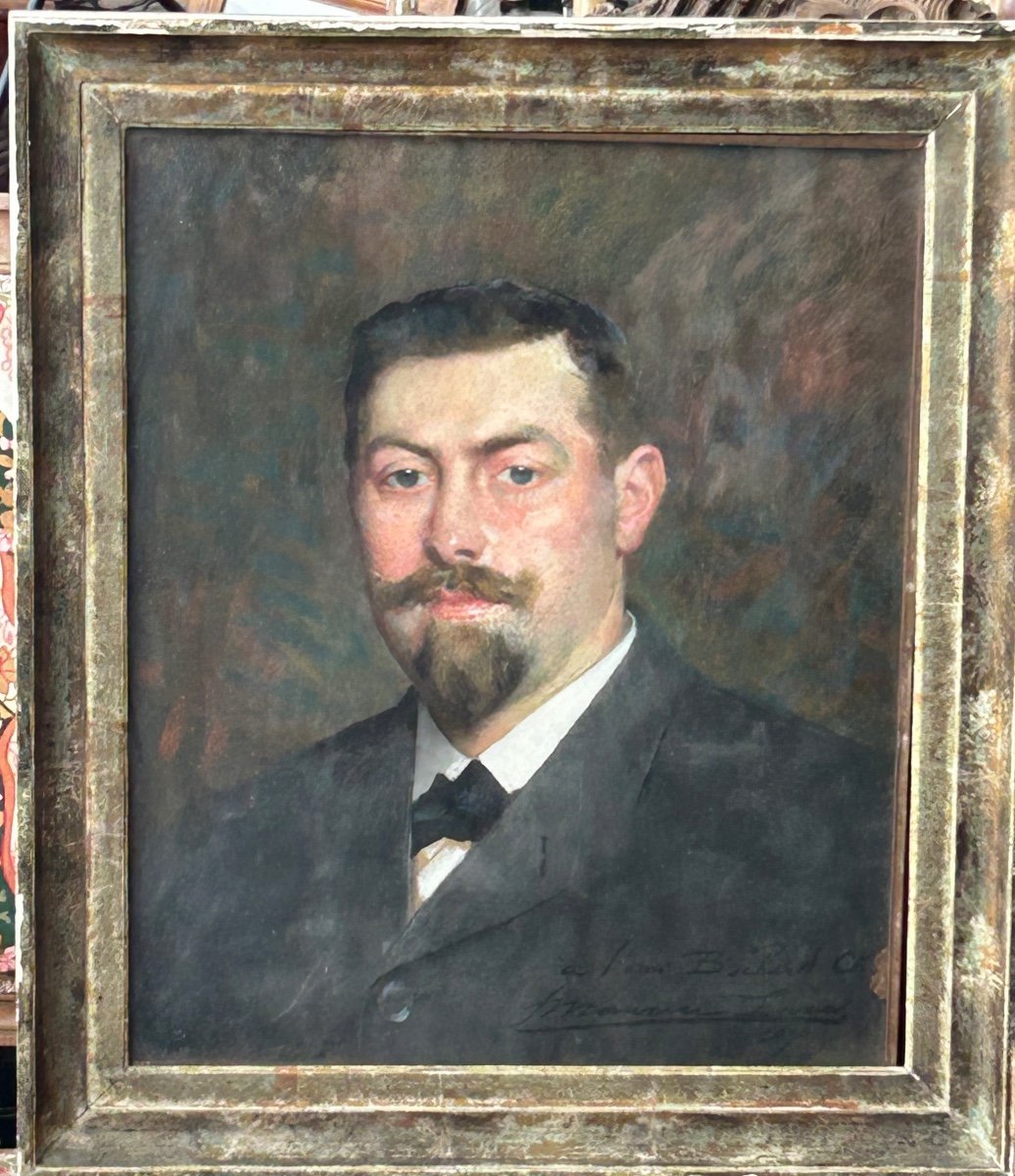 François Maurice Lard (1864-1908) Portrait - Pastel Signé Daté 1904