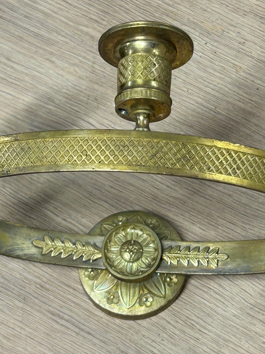 Pair Of Empire Restoration Period Sconces In Gilt Bronze -photo-7