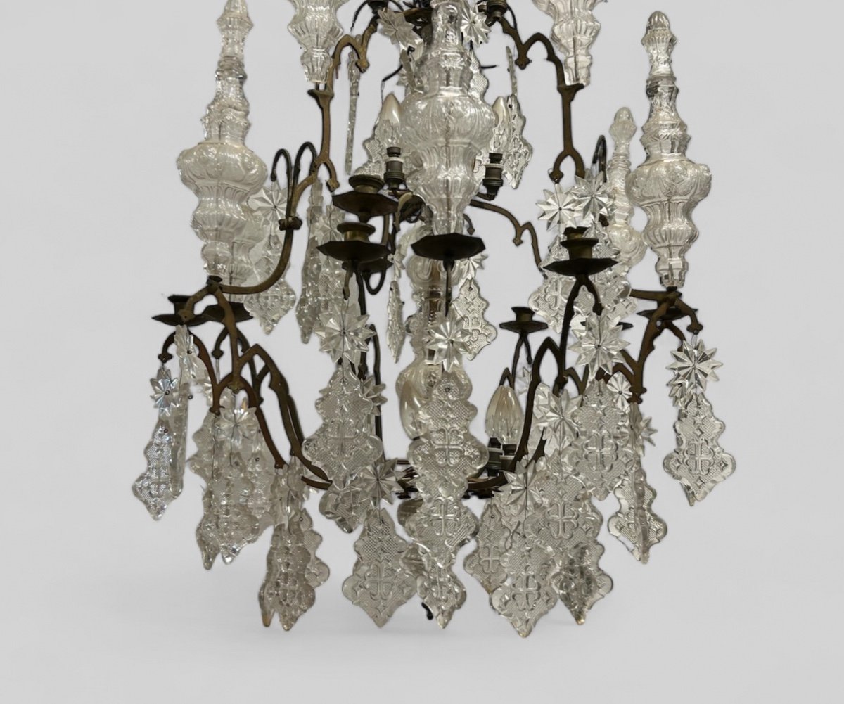 Important Church Or Chapel Chandelier Late 18th Century - Cage Chandelier H 135 Cm-photo-1