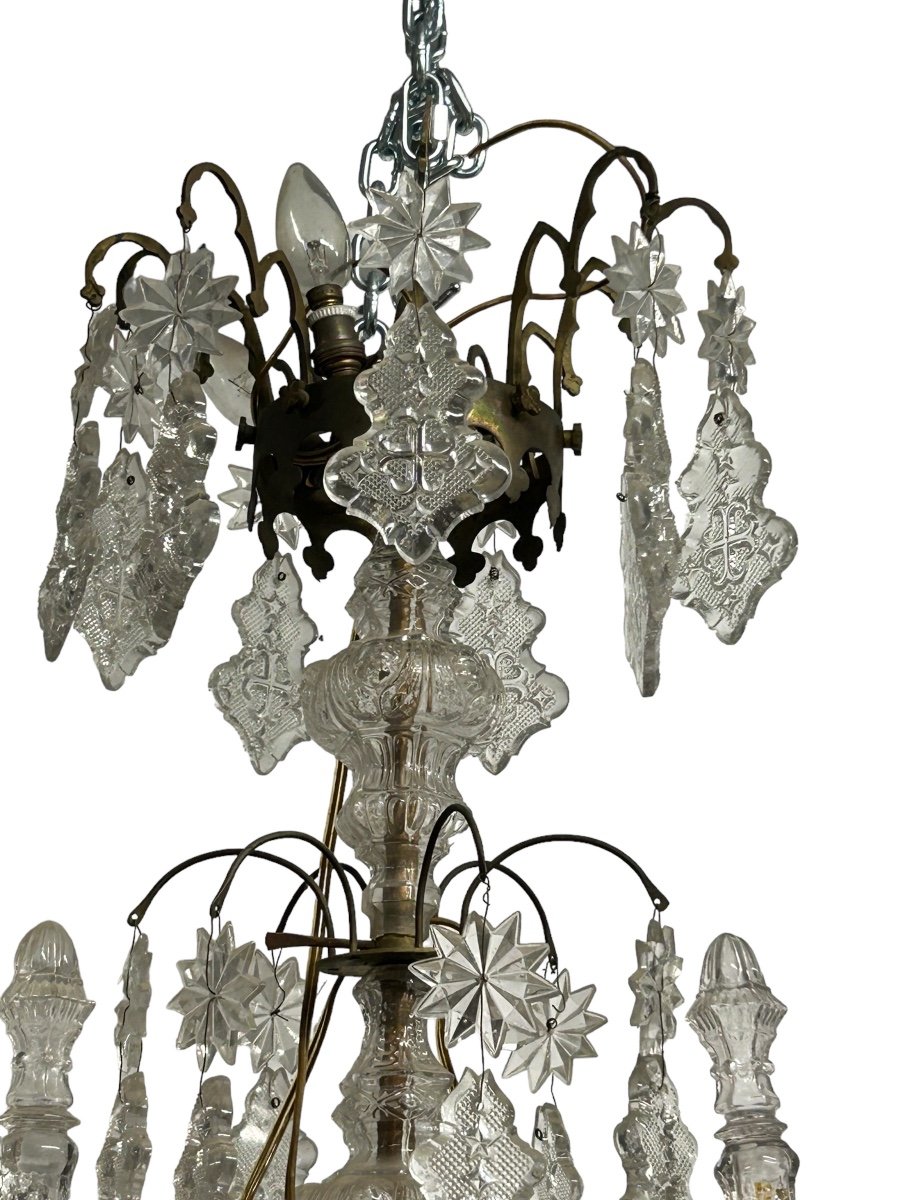 Important Church Or Chapel Chandelier Late 18th Century - Cage Chandelier H 135 Cm-photo-3