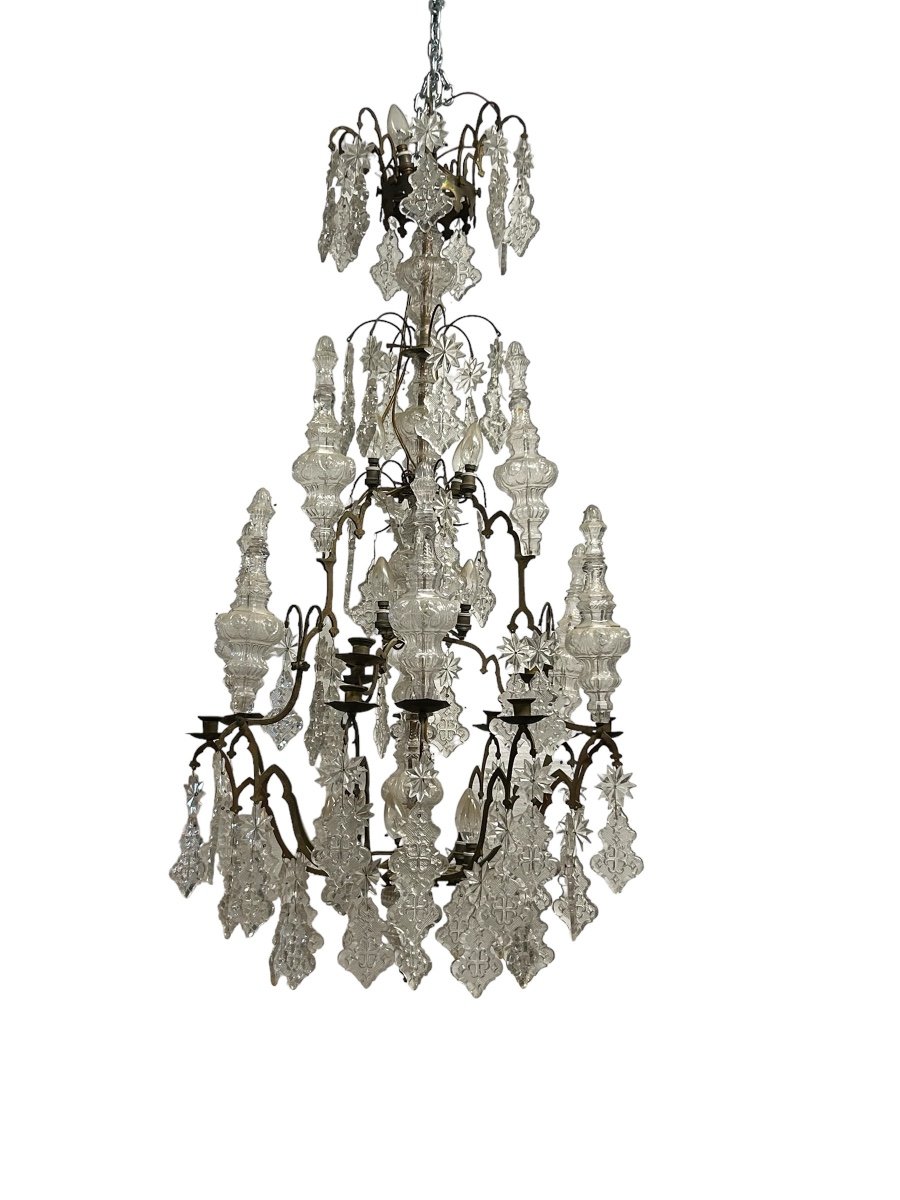 Important Church Or Chapel Chandelier Late 18th Century - Cage Chandelier H 135 Cm-photo-5