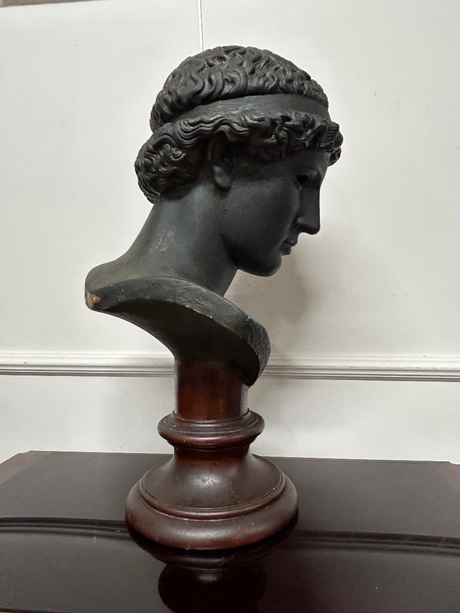 Athena Lemnia Greek Goddess Sculpture In Bronze Patinated Plaster Early 20th Century H 60 Cm-photo-1