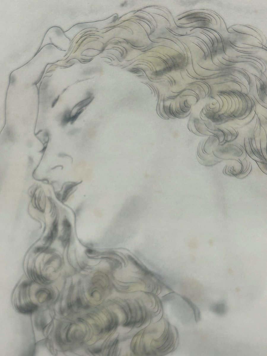Tsuguharu Foujita (1886-1968) La Blonde Endormie - Lithographie Originale Début XXéme -photo-2