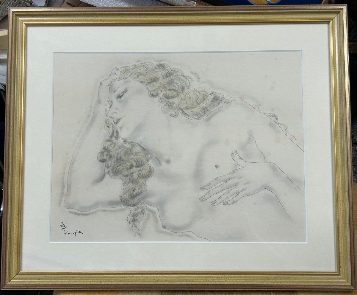 Tsuguharu Foujita (1886-1968) La Blonde Endormie - Lithographie Originale Début XXéme 