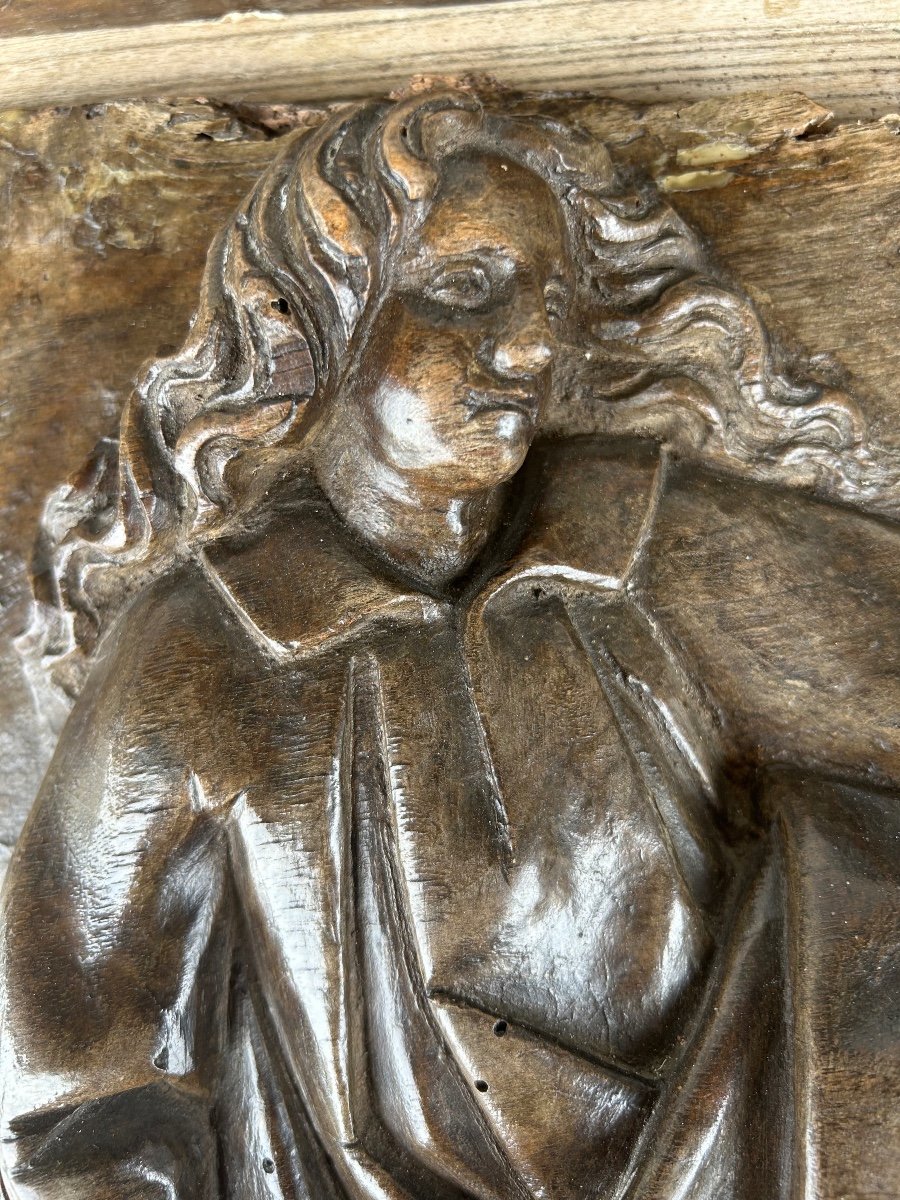 Paire De Panneaux En Bois Sculpté Religieux à Haut Relief époque XVIIème Siècle -photo-4