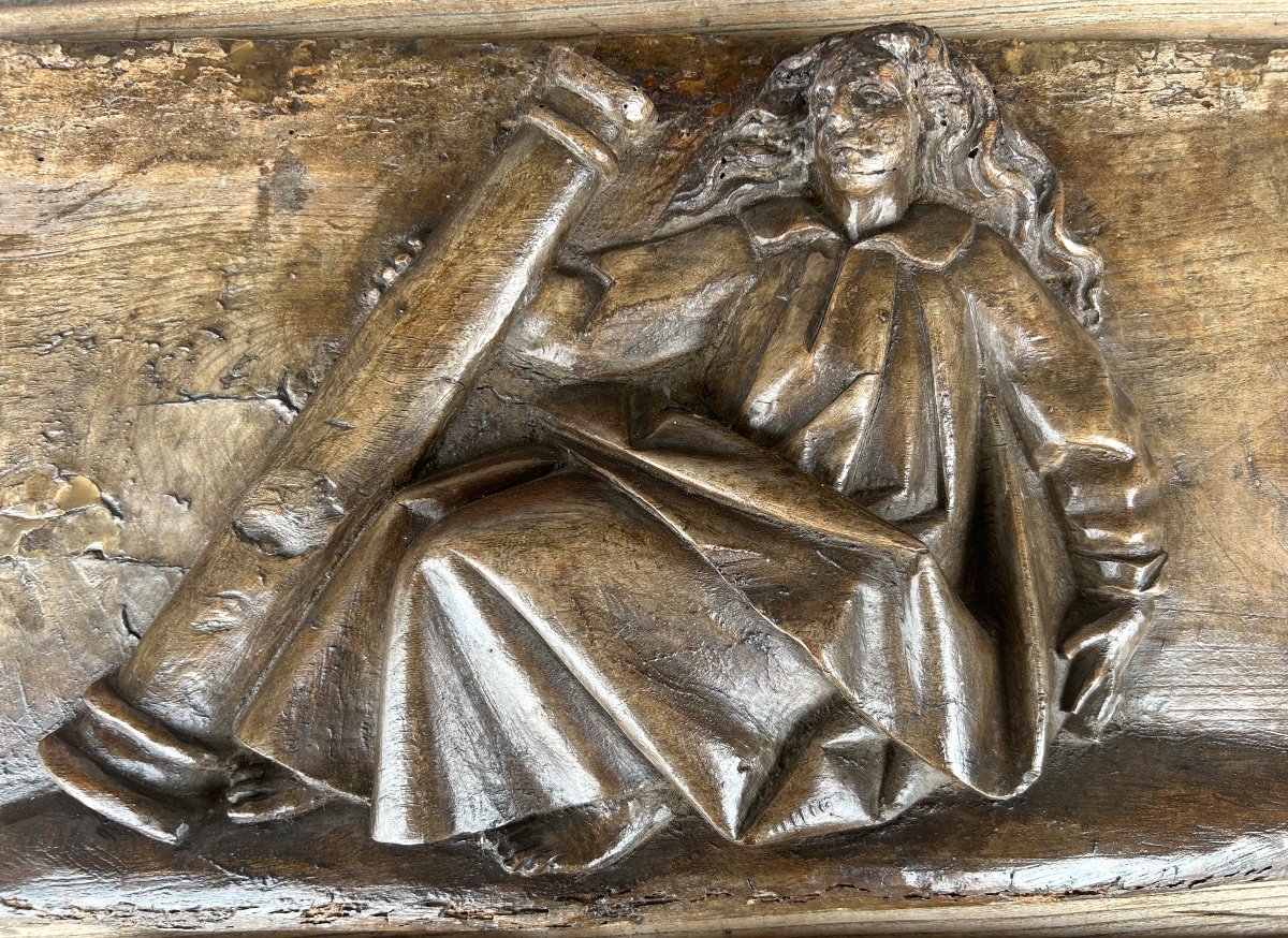 Paire De Panneaux En Bois Sculpté Religieux à Haut Relief époque XVIIème Siècle -photo-4