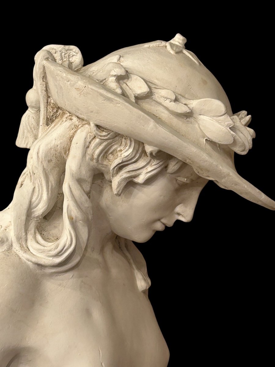 David After Donatello Important Plaster Sculpture From The 20th Century H 145 Cm-photo-3