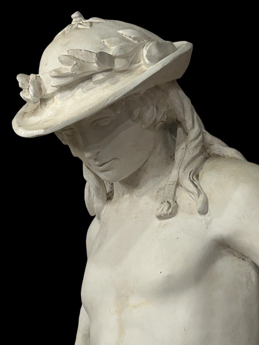 David After Donatello Important Plaster Sculpture From The 20th Century H 145 Cm-photo-7