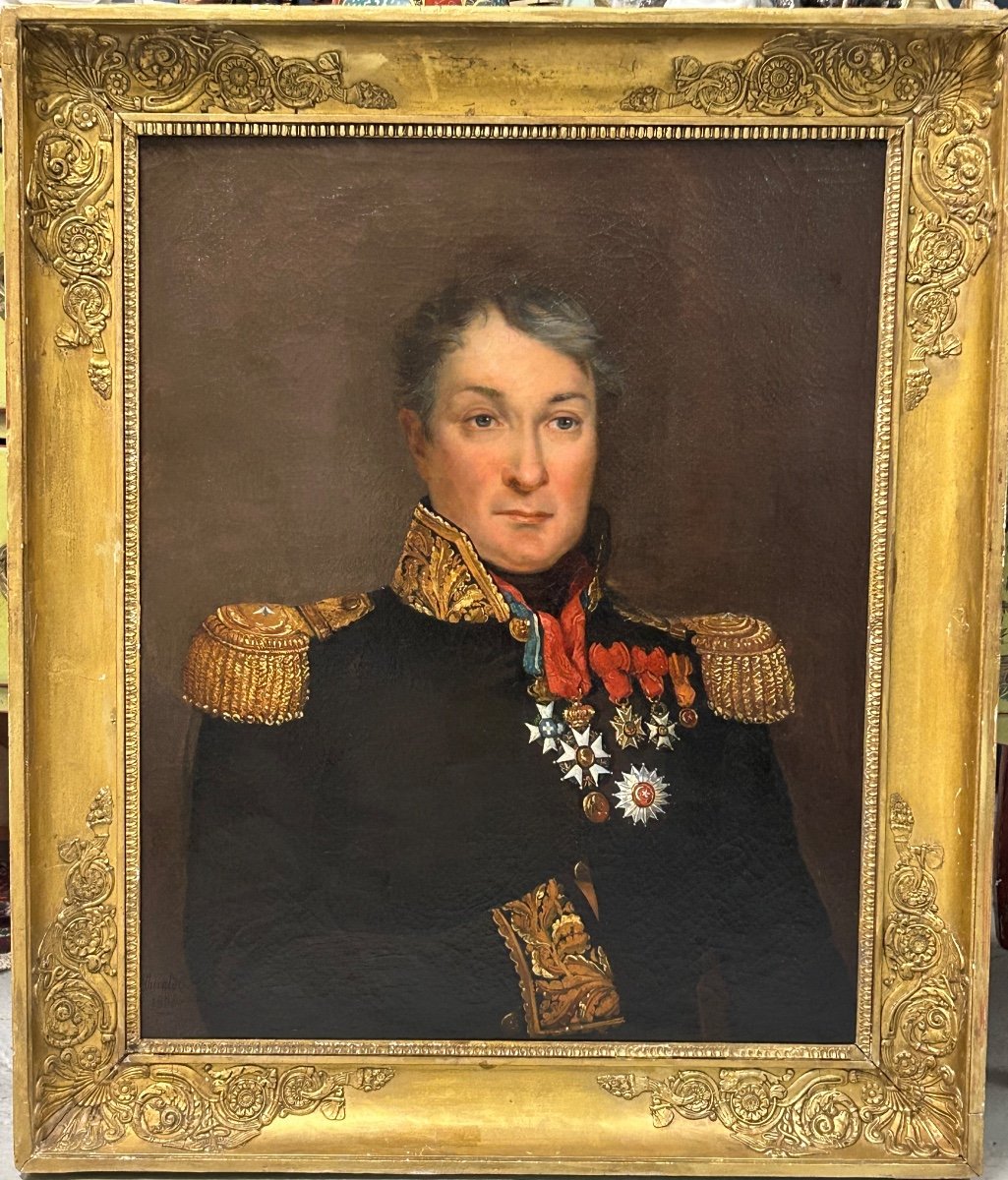 Portrait De Général De Brigade époque Empire - Huile Sur Toile Début XIXéme -photo-2