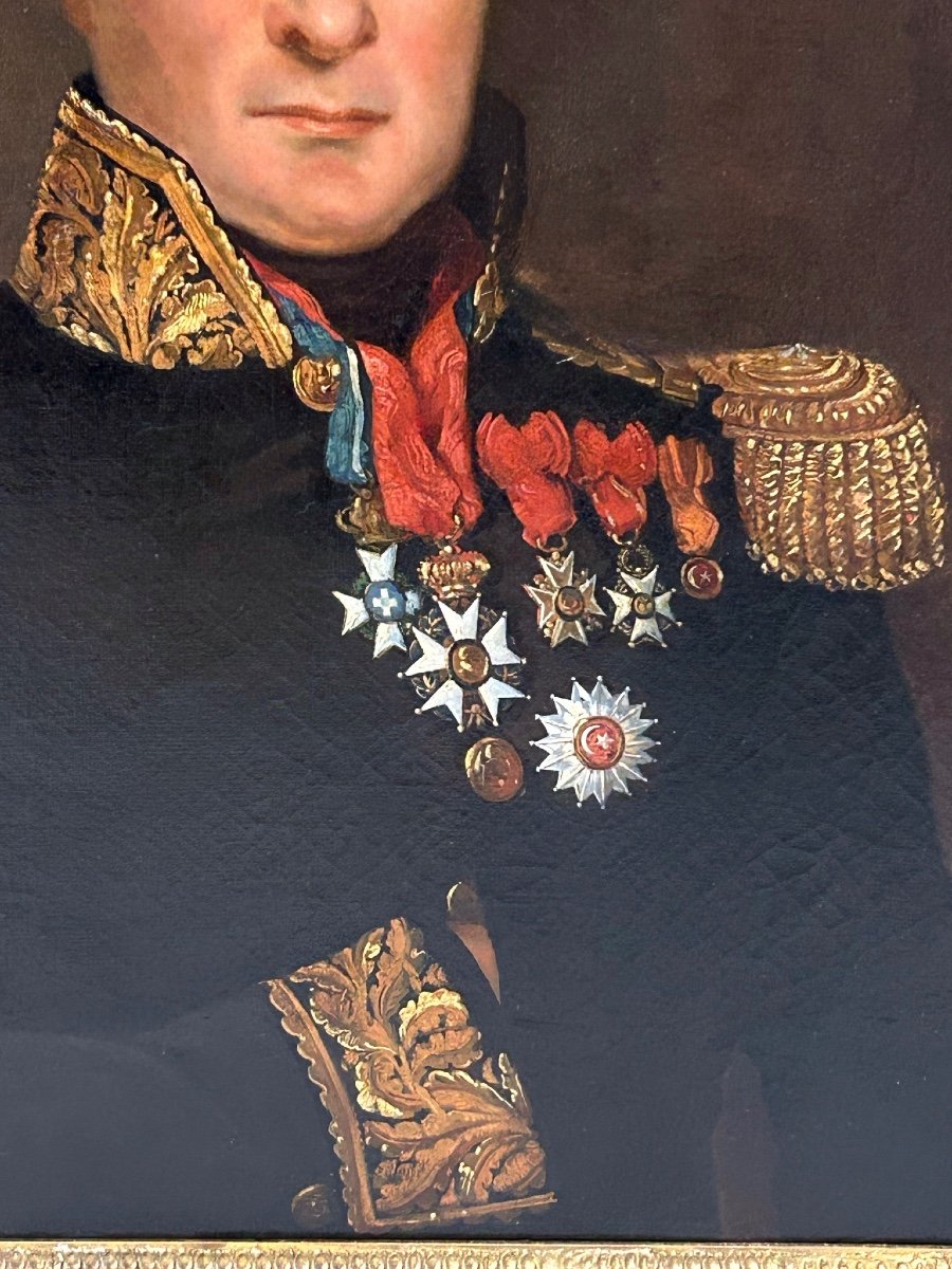 Portrait De Général De Brigade époque Empire - Huile Sur Toile Début XIXéme -photo-7