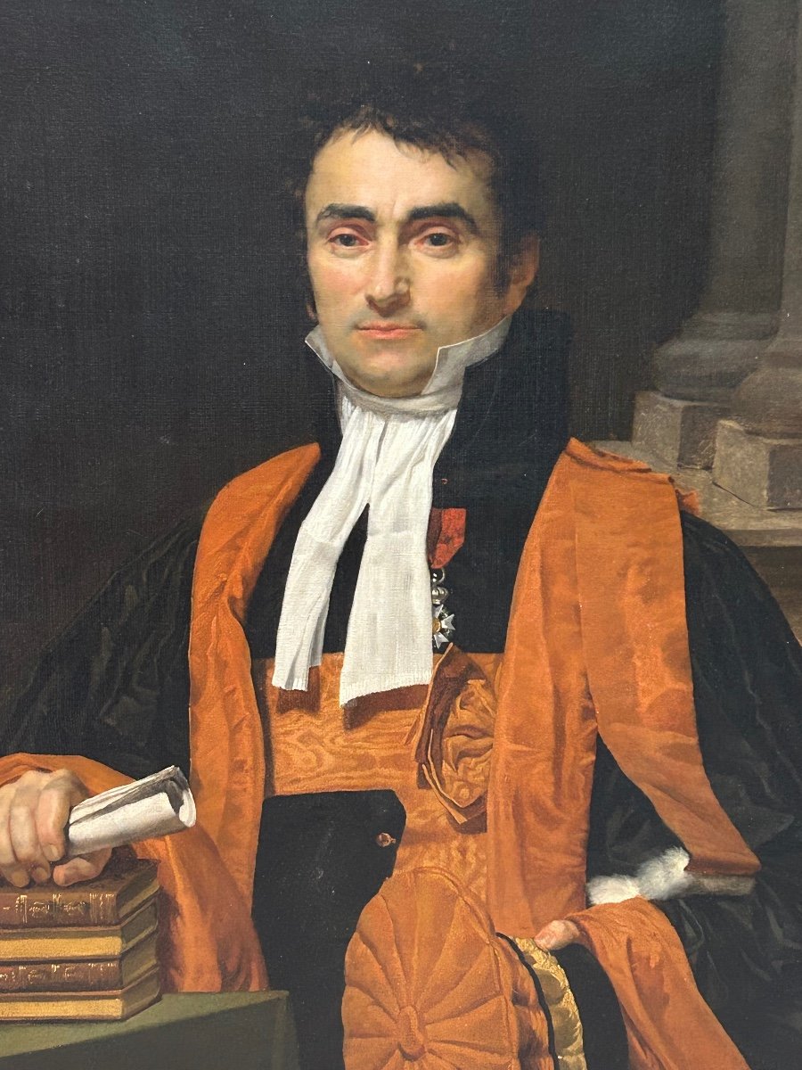 Portrait D’un Magistrat Ou D’un Procureur époque Empire Restauration H 108 Cm-photo-1