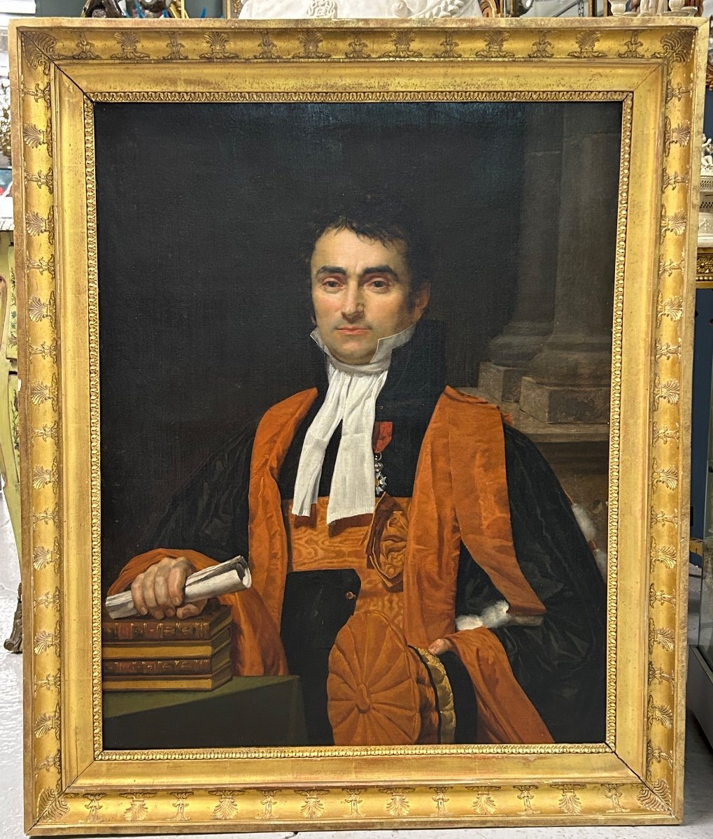 Portrait D’un Magistrat Ou D’un Procureur époque Empire Restauration H 108 Cm-photo-2