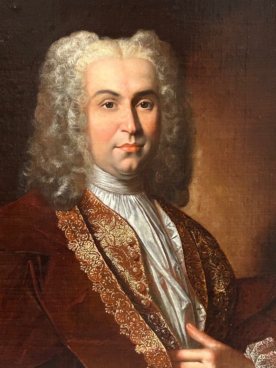 Portrait D’homme attribué à Pierre Ernou (1665-1739) XVIIème Siècle - Huile Sur Toile H 105 Cm -photo-2