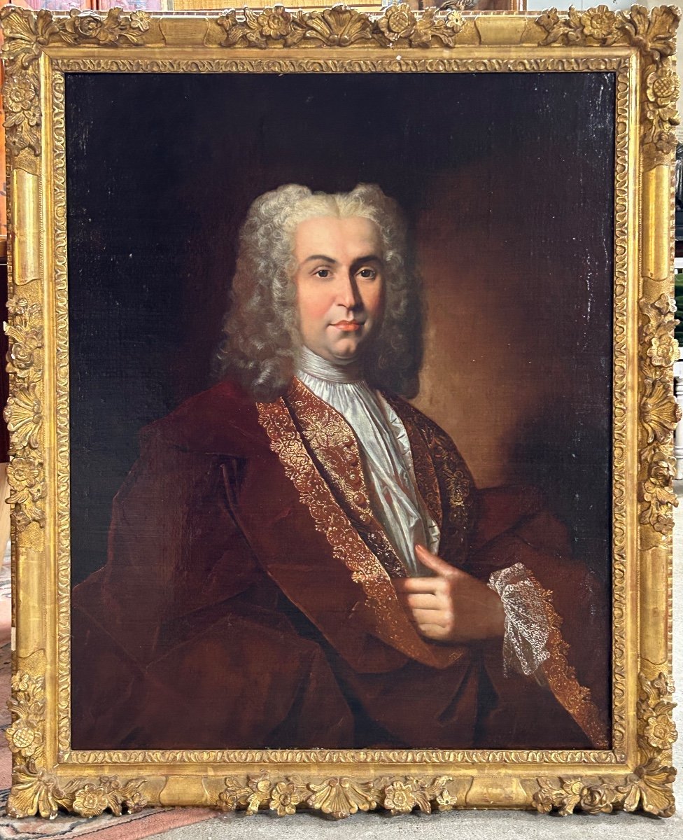 Portrait D’homme attribué à Pierre Ernou (1665-1739) XVIIème Siècle - Huile Sur Toile H 105 Cm -photo-8