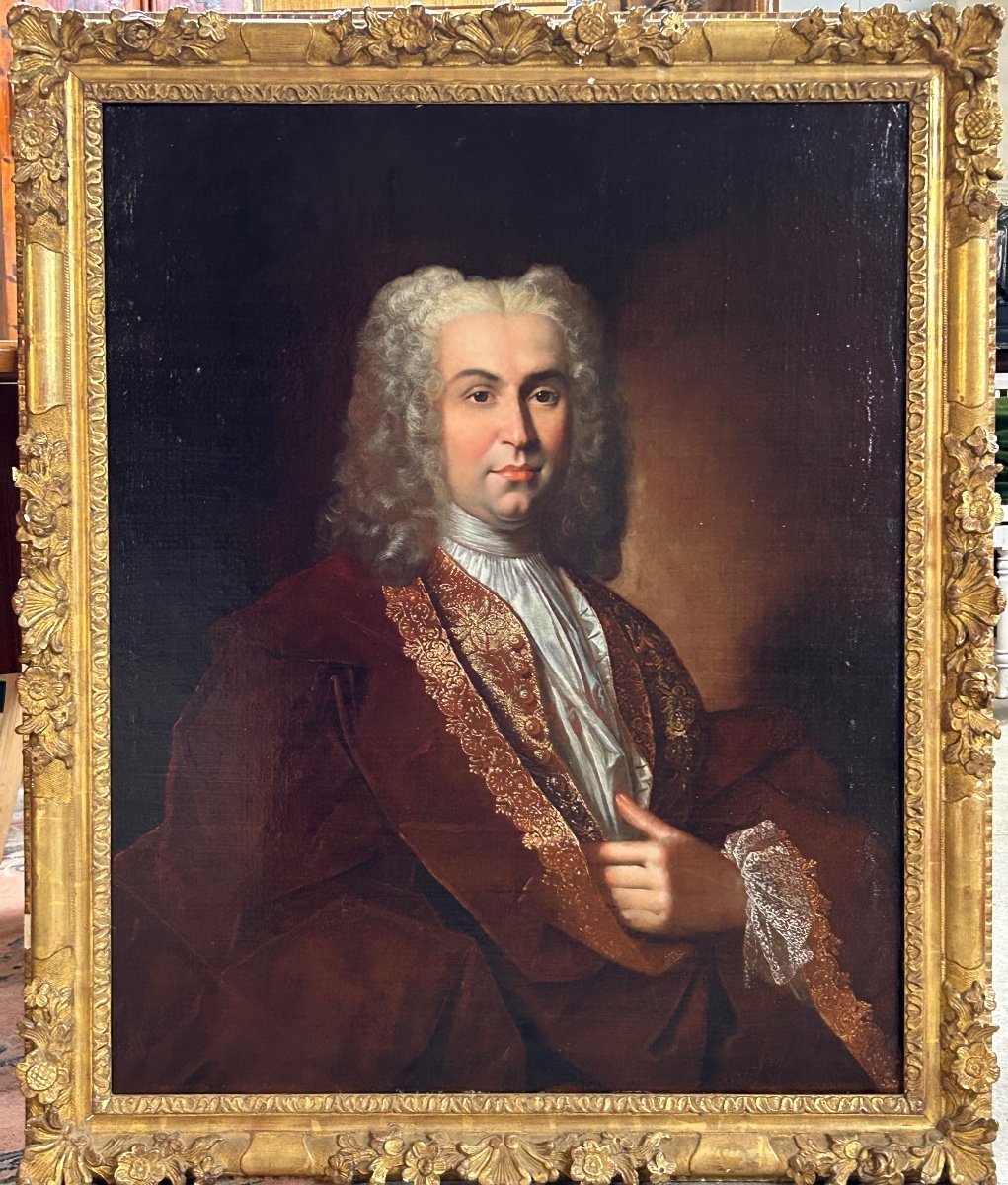 Portrait D’homme attribué à Pierre Ernou (1665-1739) XVIIème Siècle - Huile Sur Toile H 105 Cm 