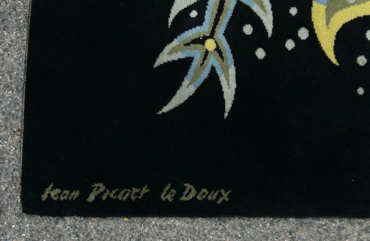 Jean Picart Le doux (1902-1982) Tapis Tufté En Laine « équateur « dimensions 300x200 Cm-photo-3