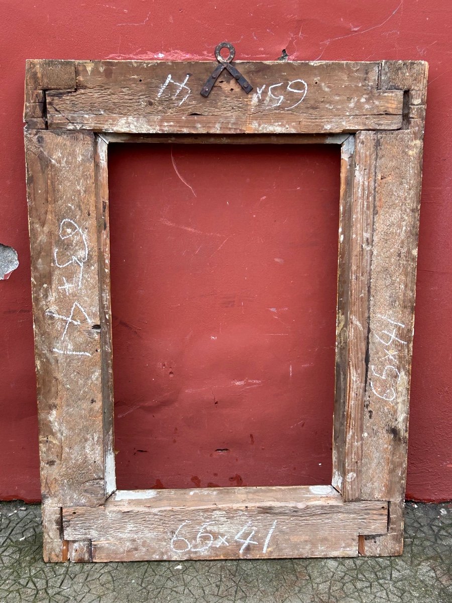 Cadre ancien En Bois Doré Italien D’époque XVIIème siècle -photo-1