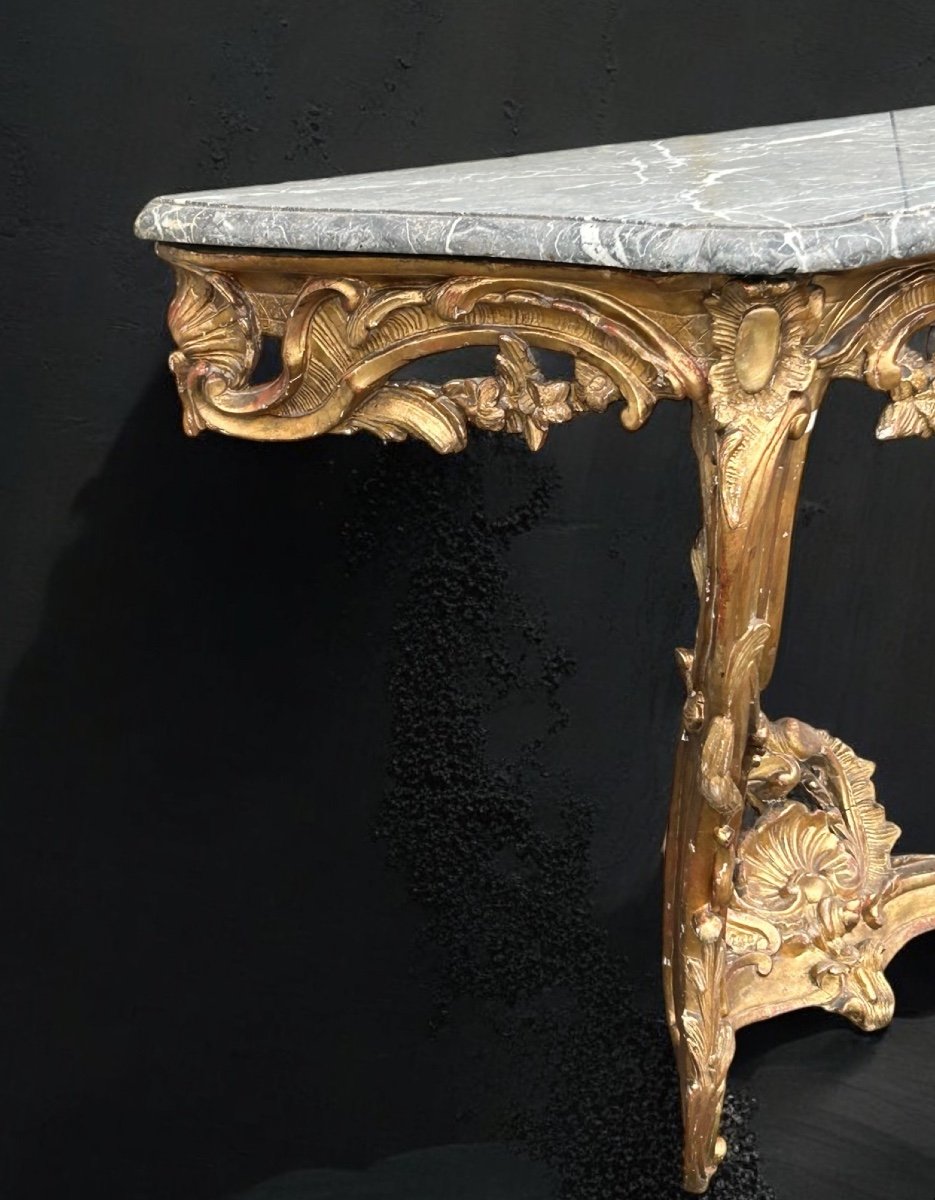 Louis XV Period Gilded Wood Console - 18th Century -photo-4