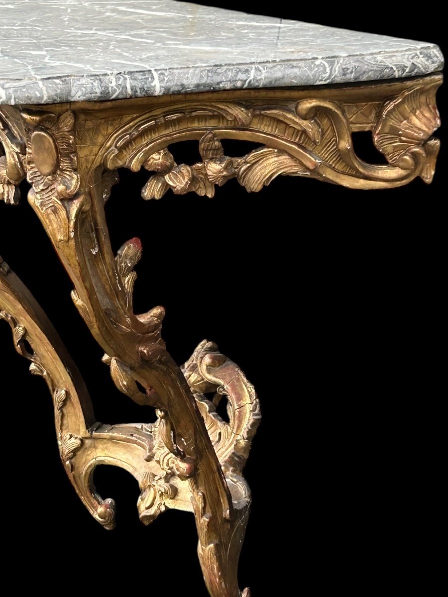 Louis XV Period Gilded Wood Console - 18th Century -photo-5