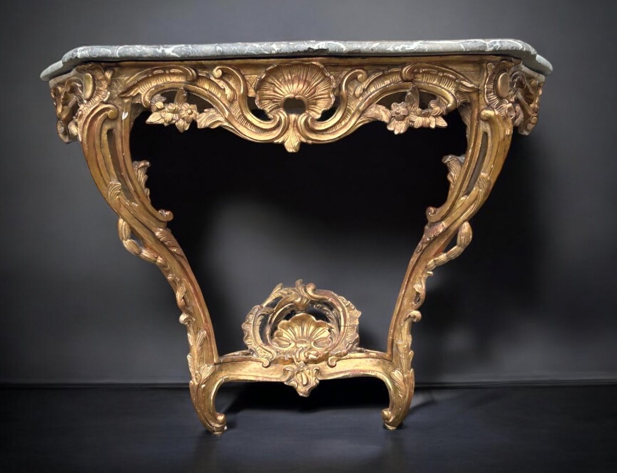 Louis XV Period Gilded Wood Console - 18th Century -photo-6