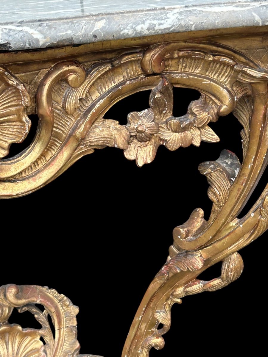 Louis XV Period Gilded Wood Console - 18th Century -photo-7