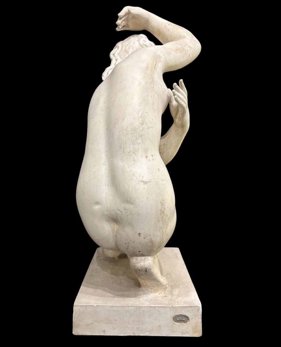 Aphrodite Or Crouching Venus - Plaster Sculpture Cast From The Louvre Circa 1900 H 78 Cm -photo-3