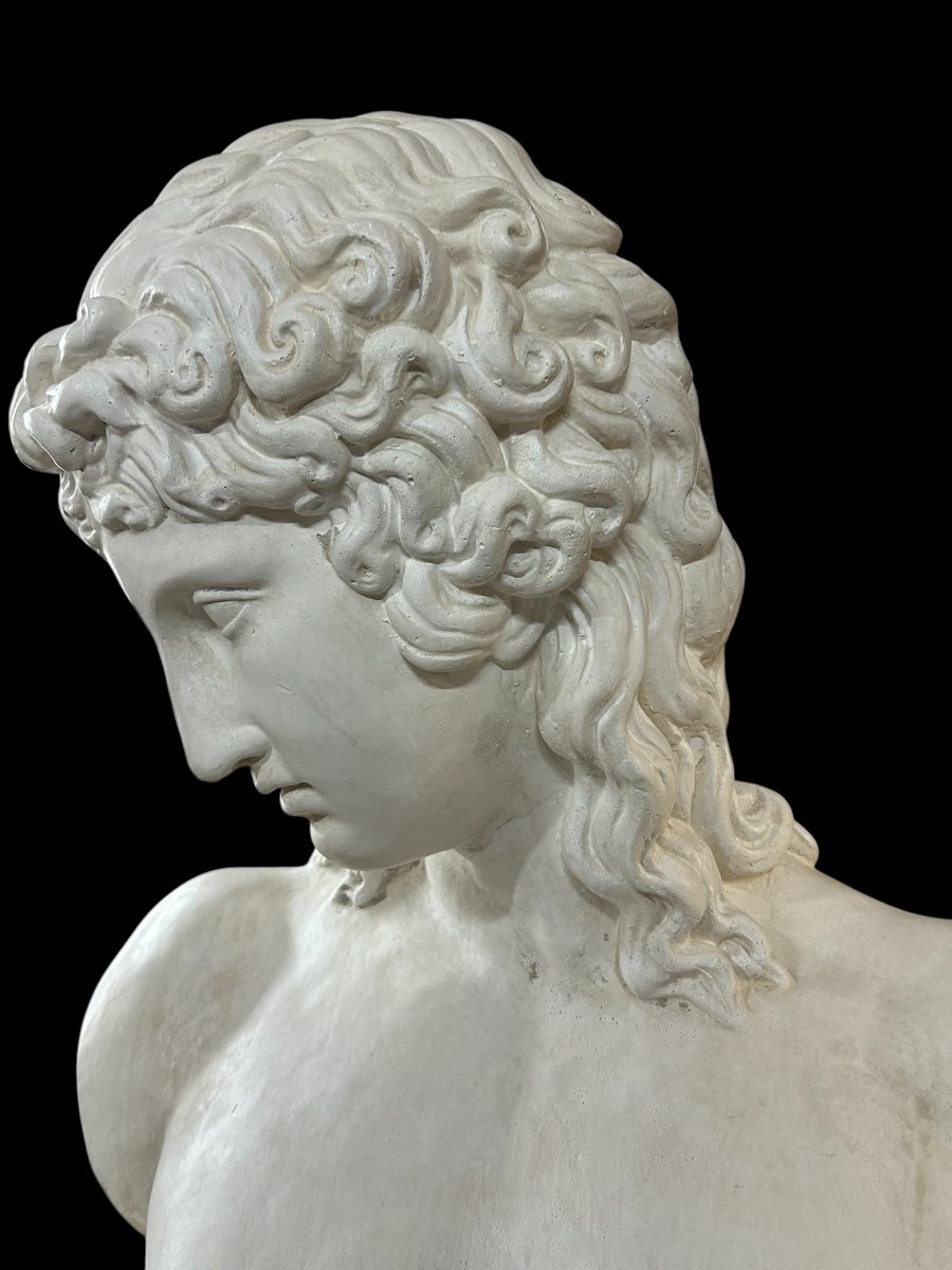 Plaster Bust Eros By Centocelle Or Love By Praxiteles Period 20th Century H 62 Cm-photo-6