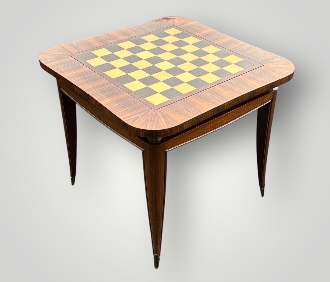 Art Deco Style Mahogany And Veneer Game Table -photo-3