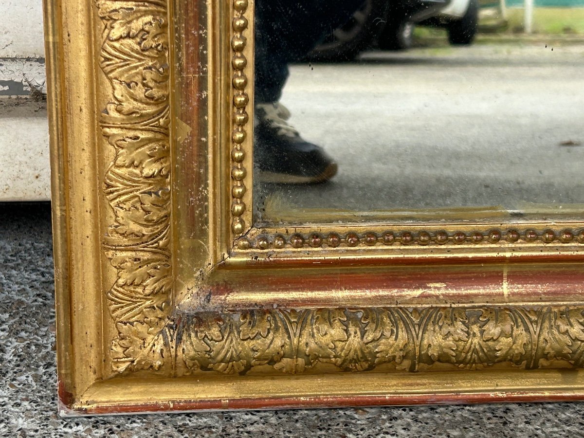 Miroir Louis Phillipe Bois Et Stuc Doré époque Fin XIXéme H 138 X L 95 Cm-photo-4